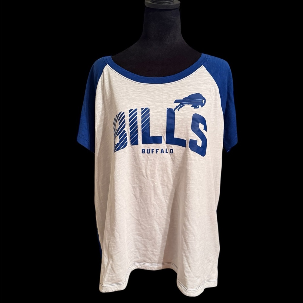 Nike Buffalo Bills Blue and White Raglan T-Shirt